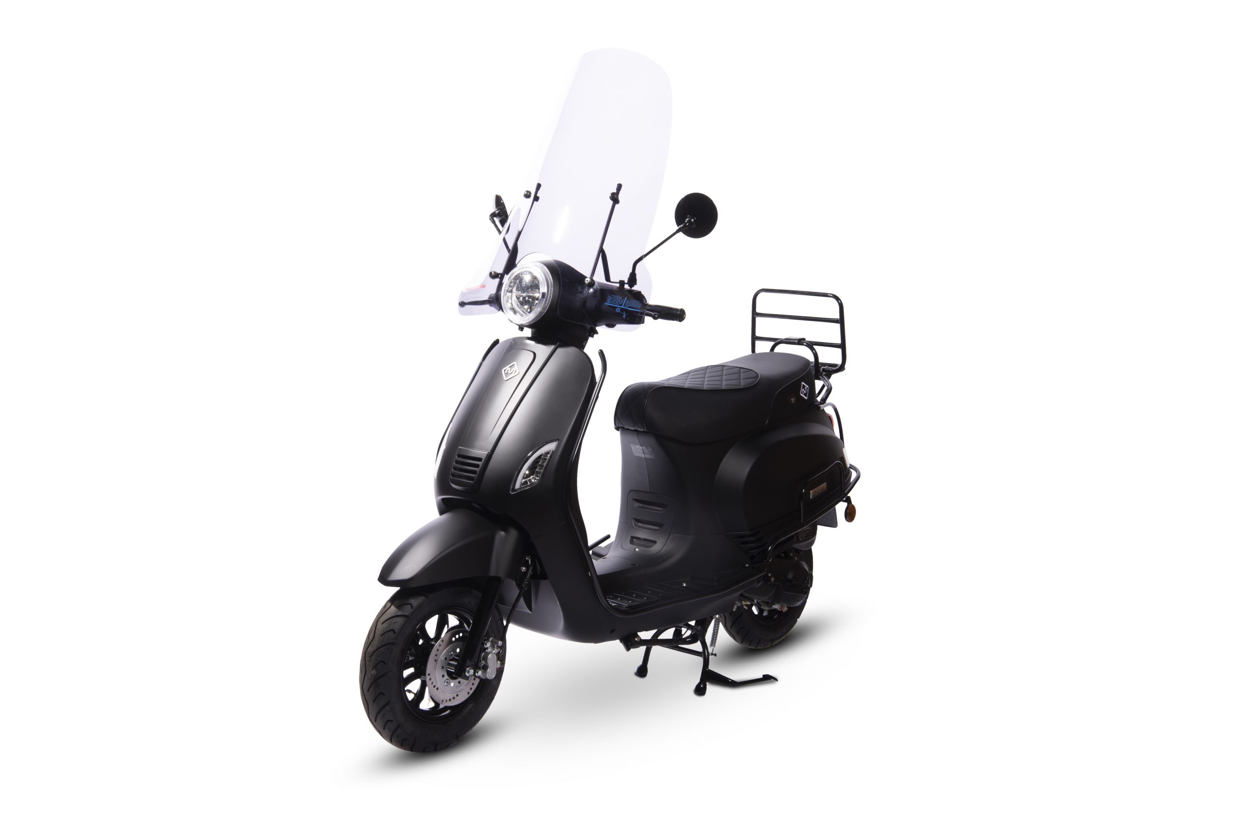 Teyin am50 Luxury mat zwart Vespa look – Scootermotive